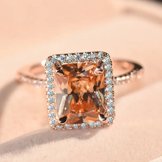 Rosé Radiance™ Cushion Diamond Ring – 18K White Gold