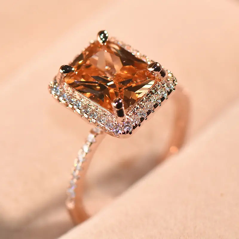 Rosé Radiance™ Cushion Diamond Ring – 18K White Gold